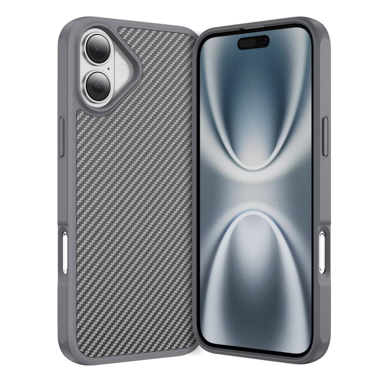 Carbon Fiber Texture Skin-feel Acrylic TPU Phone Case, For iPhone 17 Pro Max, For iPhone 17 Pro, For iPhone 17 Air, For iPhone 16 Pro Max, For iPhone 16 Pro, For iPhone 16 Plus