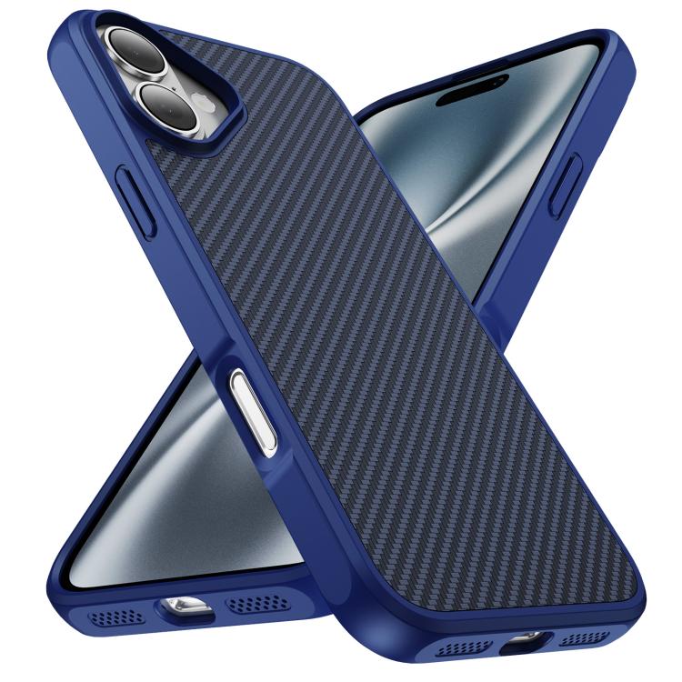 Carbon Fiber Texture Skin-feel Acrylic TPU Phone Case, For iPhone 16, For iPhone 15 Pro Max, For iPhone 15 Pro, For iPhone 15 Plus, For iPhone 15, For iPhone 14 Pro