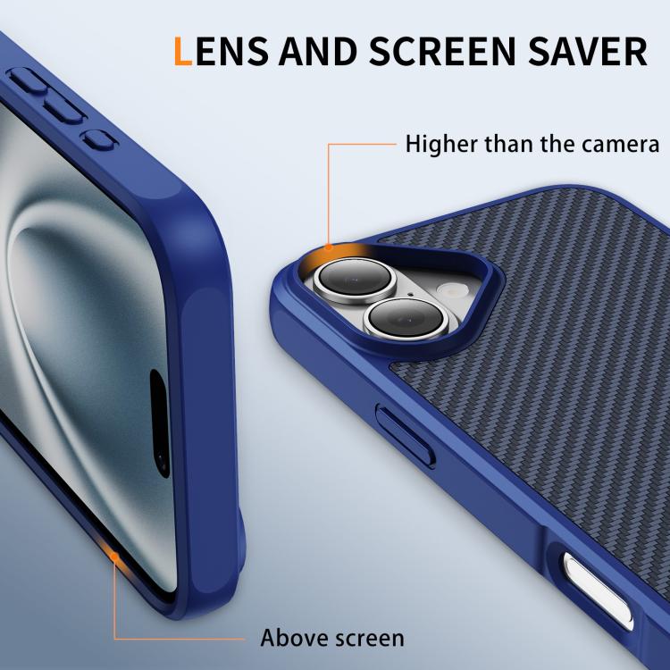 Carbon Fiber Texture Skin-feel Acrylic TPU Phone Case, For iPhone 16, For iPhone 15 Pro Max, For iPhone 15 Pro, For iPhone 15 Plus, For iPhone 15, For iPhone 14 Pro
