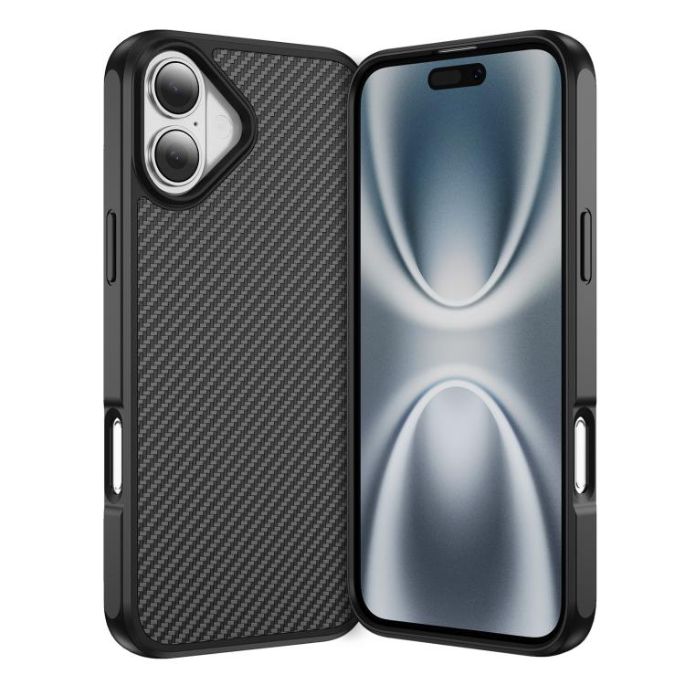 Carbon Fiber Texture Skin-feel Acrylic TPU Phone Case, For iPhone 16, For iPhone 15 Pro Max, For iPhone 15 Pro, For iPhone 15 Plus, For iPhone 15, For iPhone 14 Pro