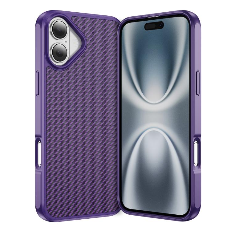 Carbon Fiber Texture Skin-feel Acrylic TPU Phone Case, For iPhone 16, For iPhone 15 Pro Max, For iPhone 15 Pro, For iPhone 15 Plus, For iPhone 15, For iPhone 14 Pro