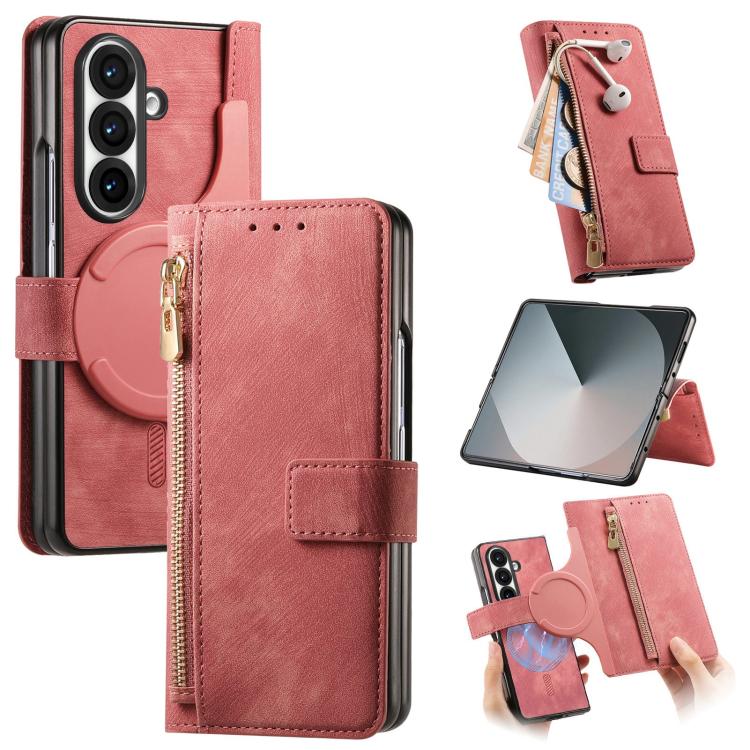 Retro MagSafe Magnetic Zipper Wallet Leather Phone Case