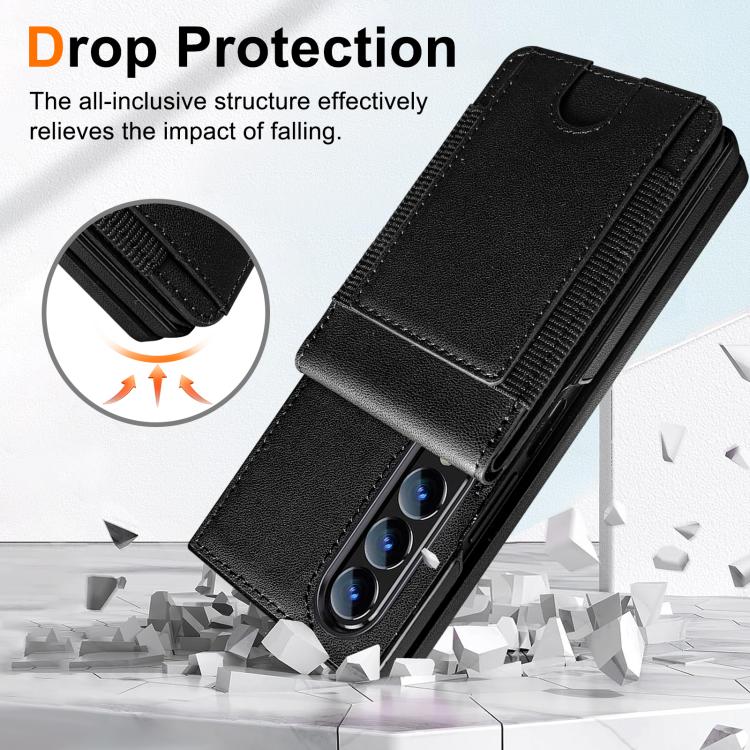 Folding Card Holder Tempered Film Integrated Leather Phone Case
