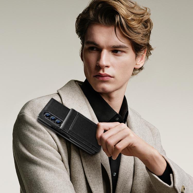 Folding Card Holder Tempered Film Integrated Leather Phone Case