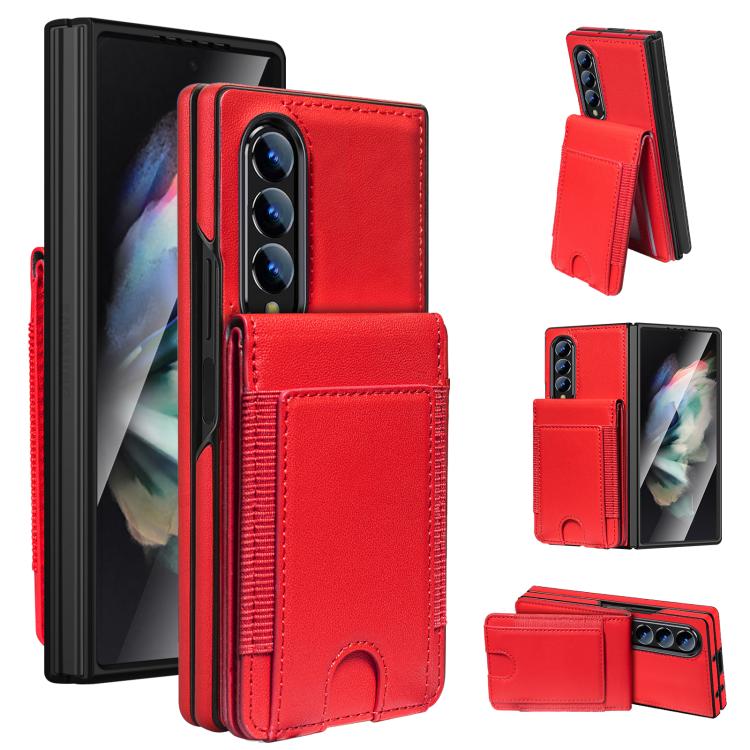 Folding Card Holder Tempered Film Integrated Leather Phone Case
