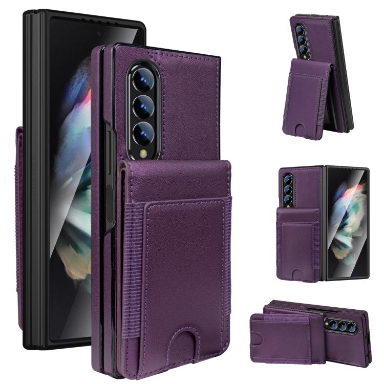 Folding Card Holder Tempered Film Integrated Leather Phone Case