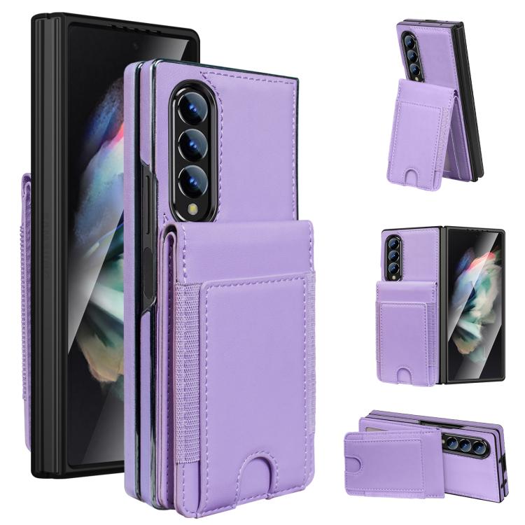 Folding Card Holder Tempered Film Integrated Leather Phone Case