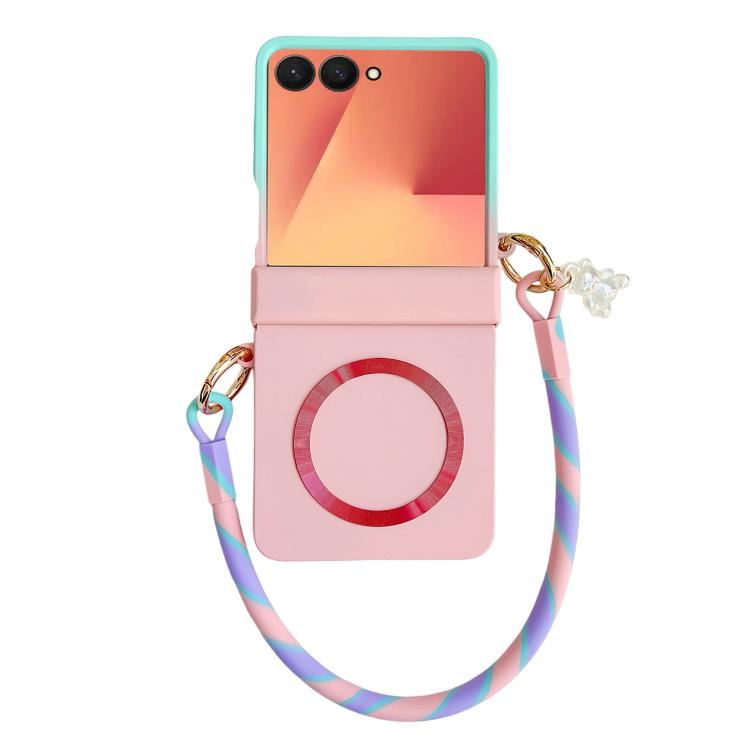 Integrated Hinge Side Buckle MagSafe Skin Feel PC Phone Case with Strap