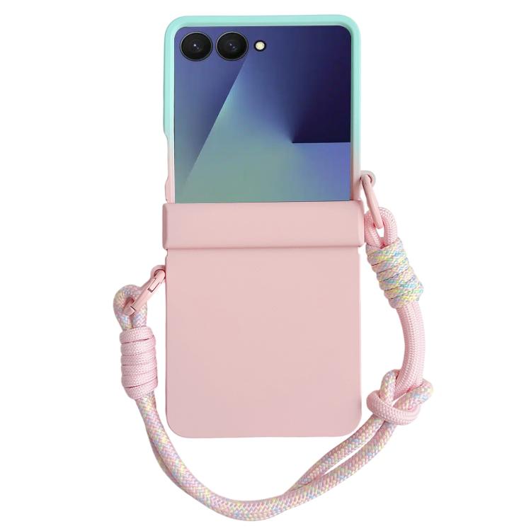 Integrated Hinge Side Buckle Skin Feel PC Phone Case with Strap