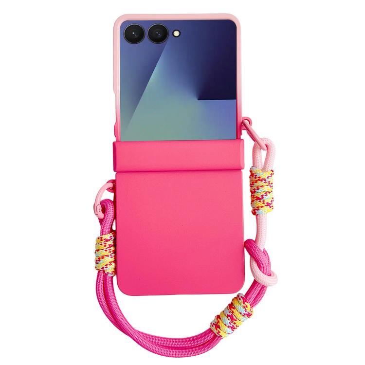 Integrated Hinge Side Buckle Skin Feel PC Phone Case with Strap