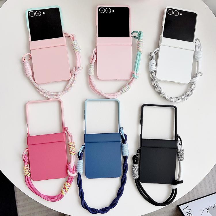 Integrated Hinge Side Buckle Skin Feel PC Phone Case with Strap