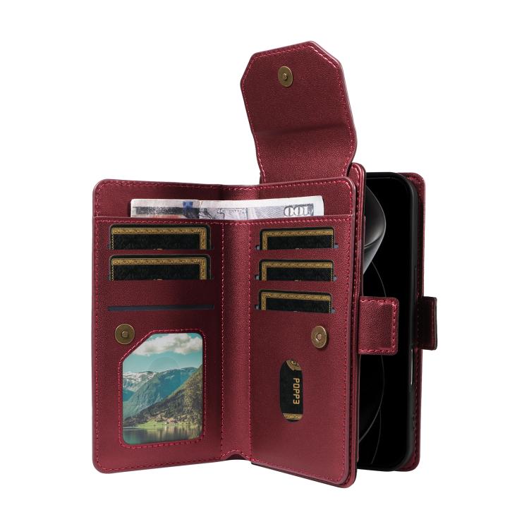 Multi Card Wallet Leather Phone Case with Strap, For iPhone 17 Pro Max, For iPhone 17 Pro, For iPhone 17, For iPhone 17 Air