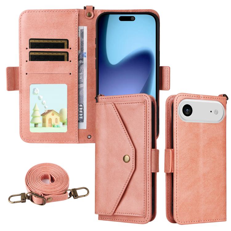 Multi-card Slots Crossbody Cowhide Leather Phone Case