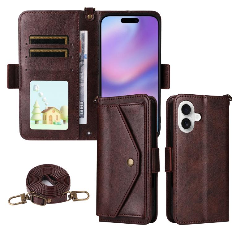 Multi-card Slots Crossbody Cowhide Leather Phone Case