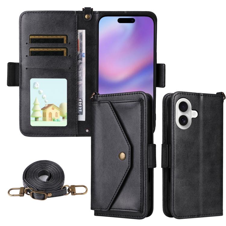 Multi-card Slots Crossbody Cowhide Leather Phone Case