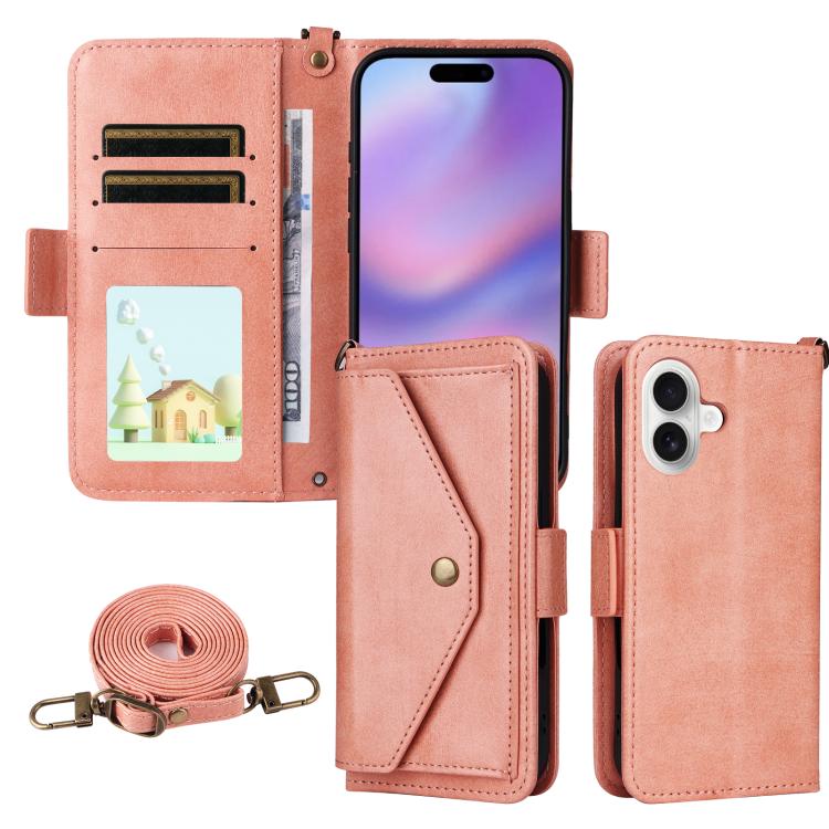 Multi-card Slots Crossbody Cowhide Leather Phone Case