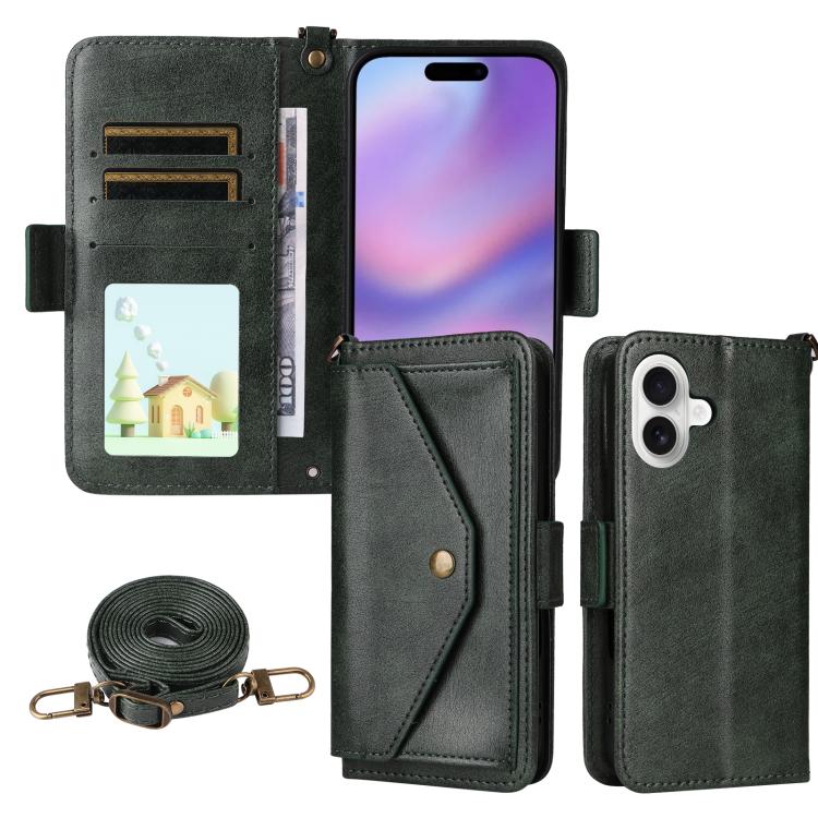 Multi-card Slots Crossbody Cowhide Leather Phone Case
