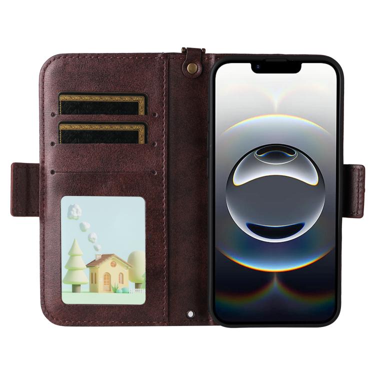 Multi-card Slots Crossbody Cowhide Leather Phone Case