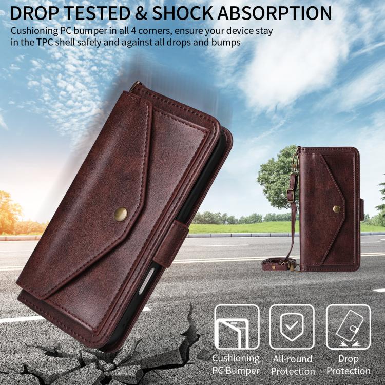Multi-card Slots Crossbody Cowhide Leather Phone Case