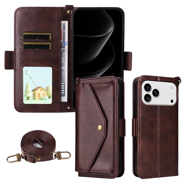 Multi-card Slots Crossbody Cowhide Leather Phone Case
