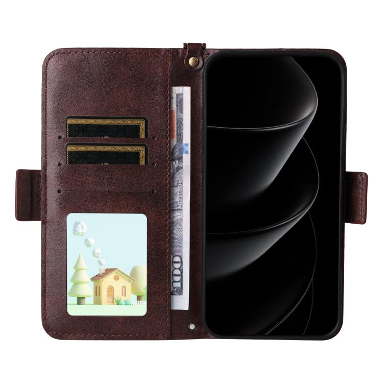 Multi-card Slots Crossbody Cowhide Leather Phone Case