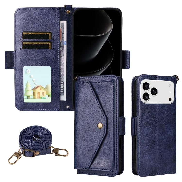Multi-card Slots Crossbody Cowhide Leather Phone Case