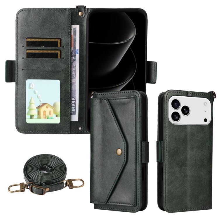 Multi-card Slots Crossbody Cowhide Leather Phone Case