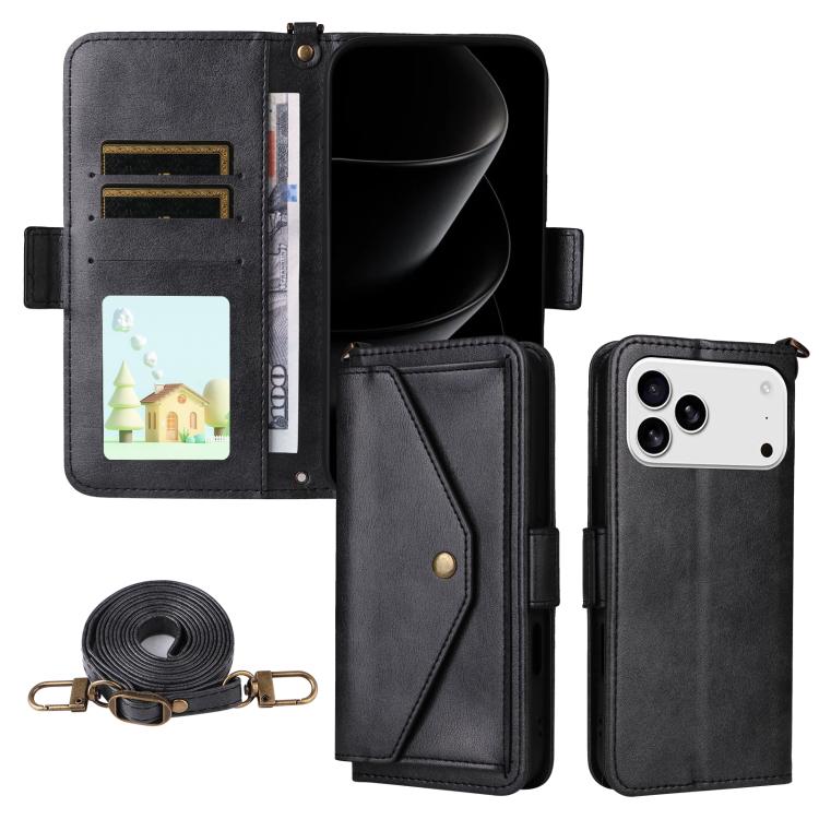 Multi-card Slots Crossbody Cowhide Leather Phone Case