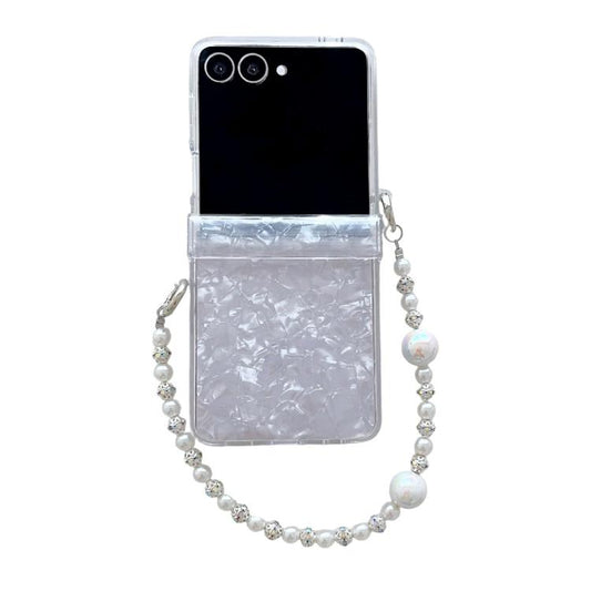 Three Parts Pearlescent Shell Texture Phone Case with Bracelet