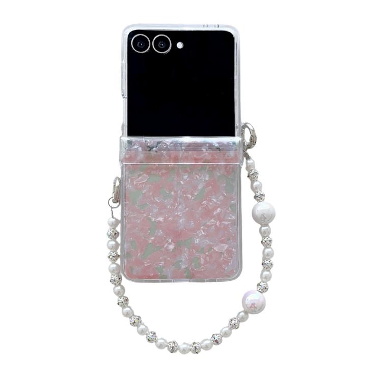 Three Parts Pearlescent Shell Texture Phone Case with Bracelet