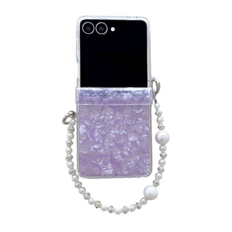 Three Parts Pearlescent Shell Texture Phone Case with Bracelet