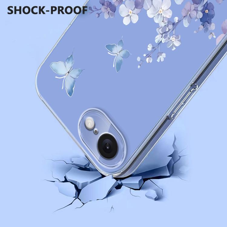 Flower Pattern Painted TPU Phone Case, For iPhone 16e, For iPhone 16 Pro Max, For iPhone 16 Pro, For iPhone 16 Plus
