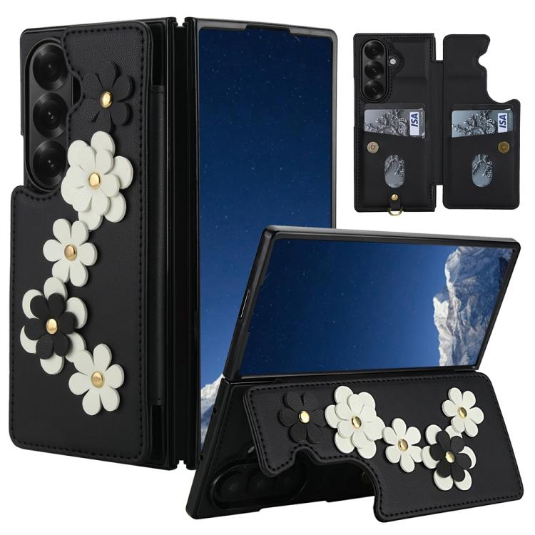 Crossbody Flower Pattern Leather Phone Case