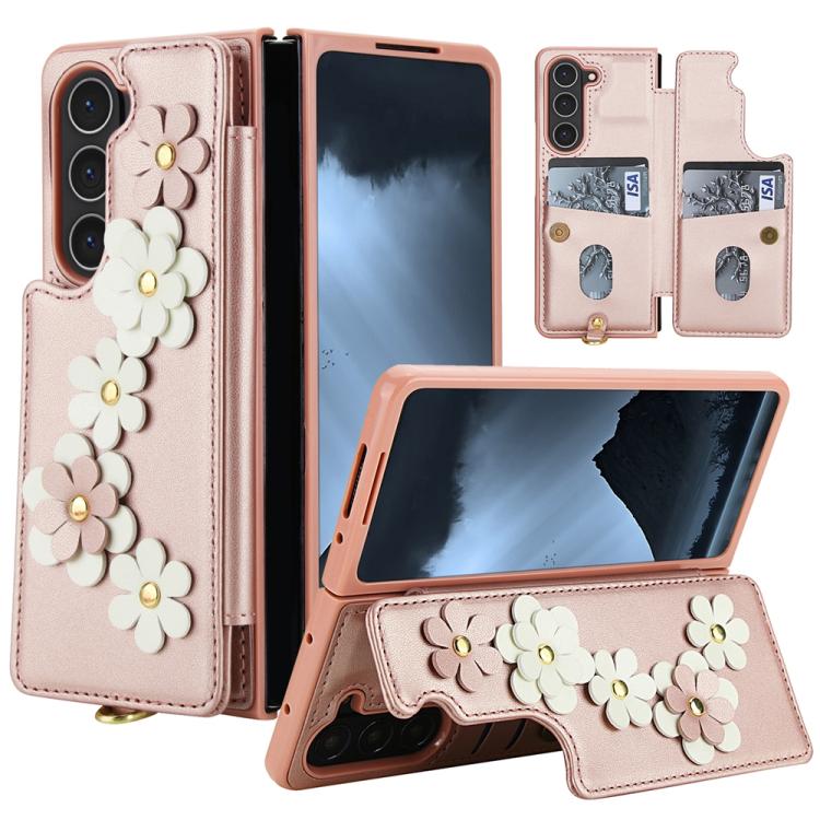 Crossbody Flower Pattern Leather Phone Case