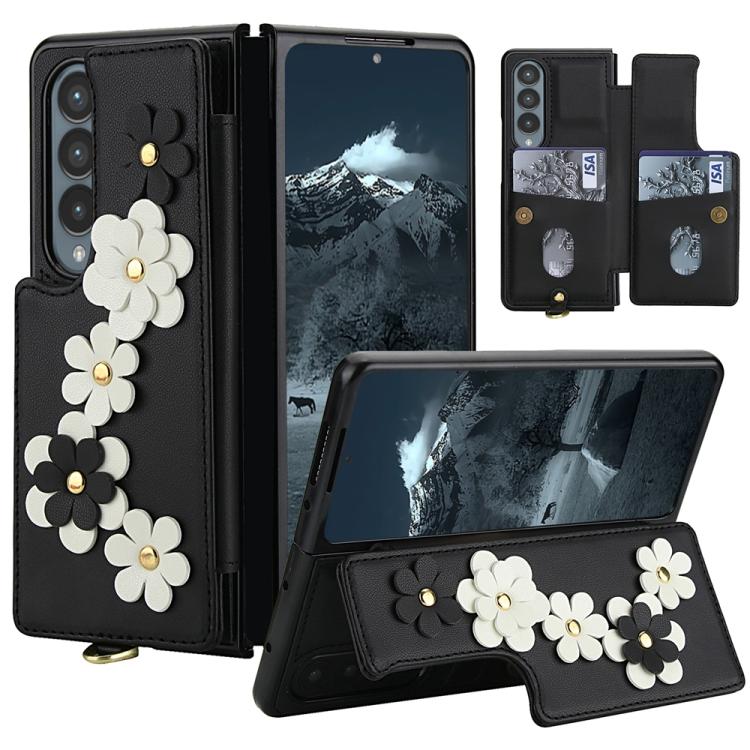 Crossbody Flower Pattern Leather Phone Case