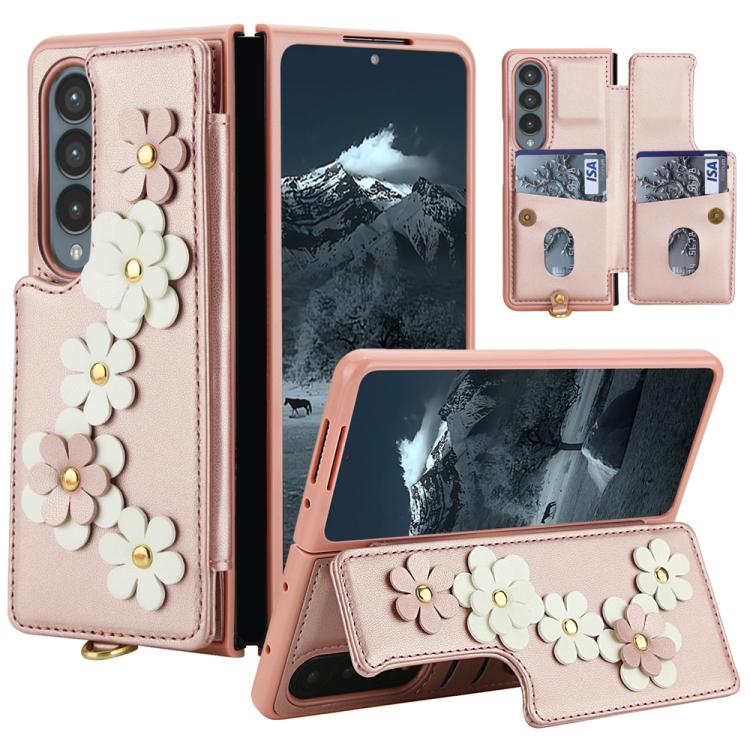 Crossbody Flower Pattern Leather Phone Case