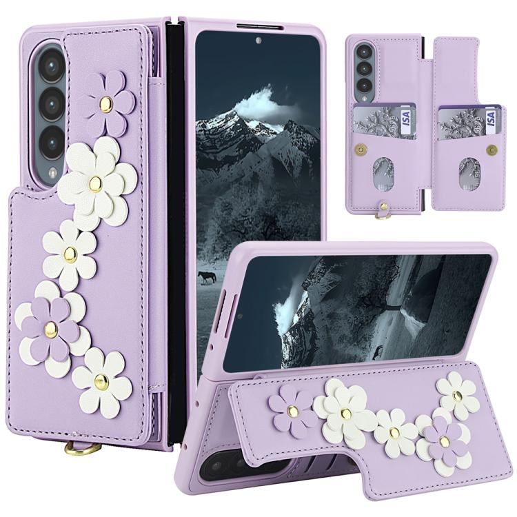 Crossbody Flower Pattern Leather Phone Case