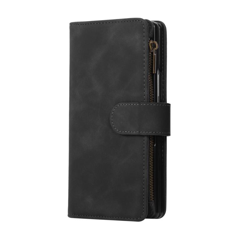 Multifunctional Frosted Zipper Wallet Leather Phone Case