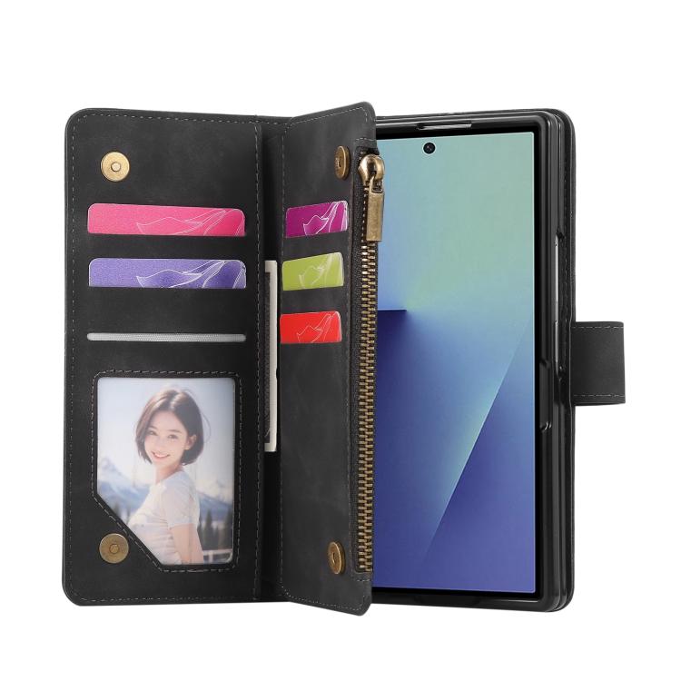 Multifunctional Frosted Zipper Wallet Leather Phone Case