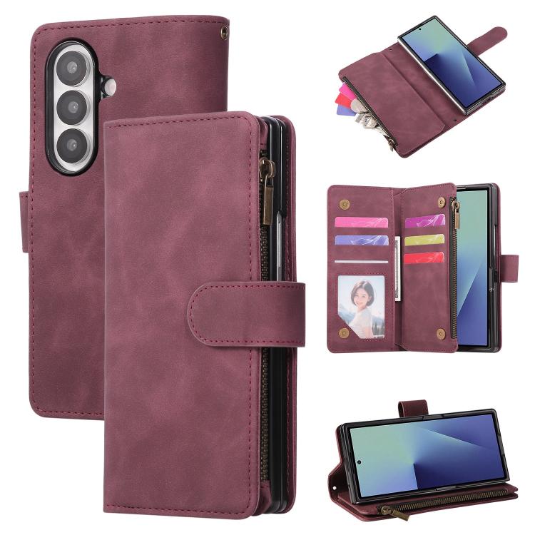 Multifunctional Frosted Zipper Wallet Leather Phone Case