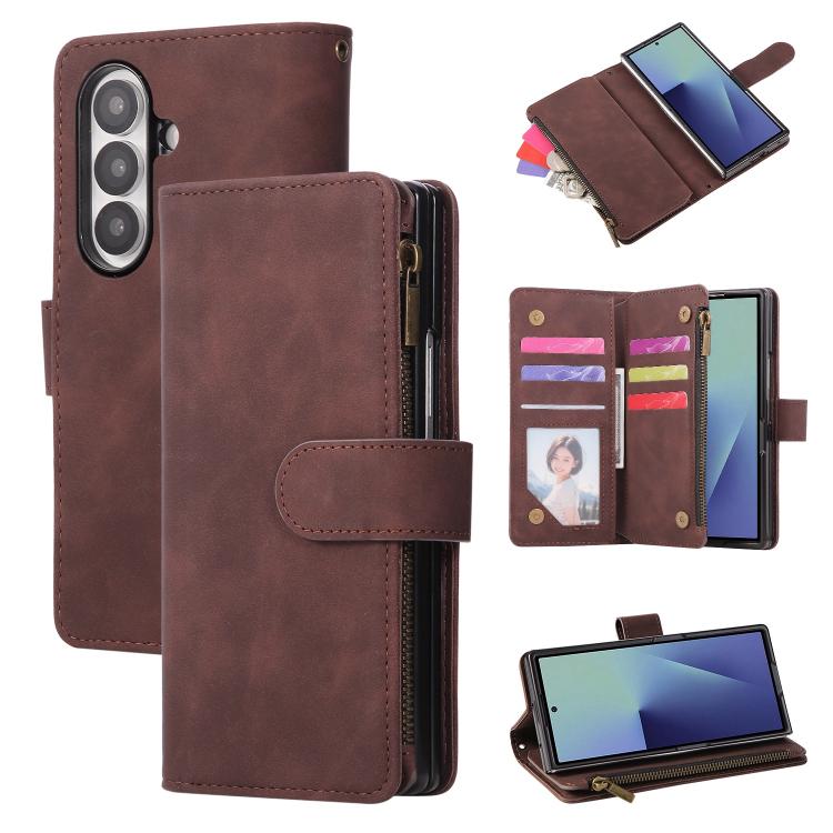 Multifunctional Frosted Zipper Wallet Leather Phone Case