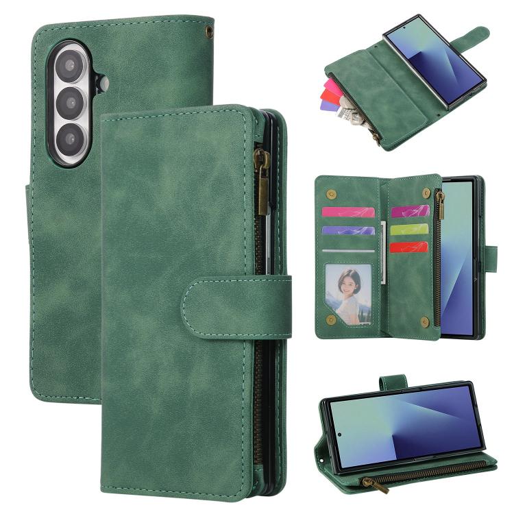 Multifunctional Frosted Zipper Wallet Leather Phone Case