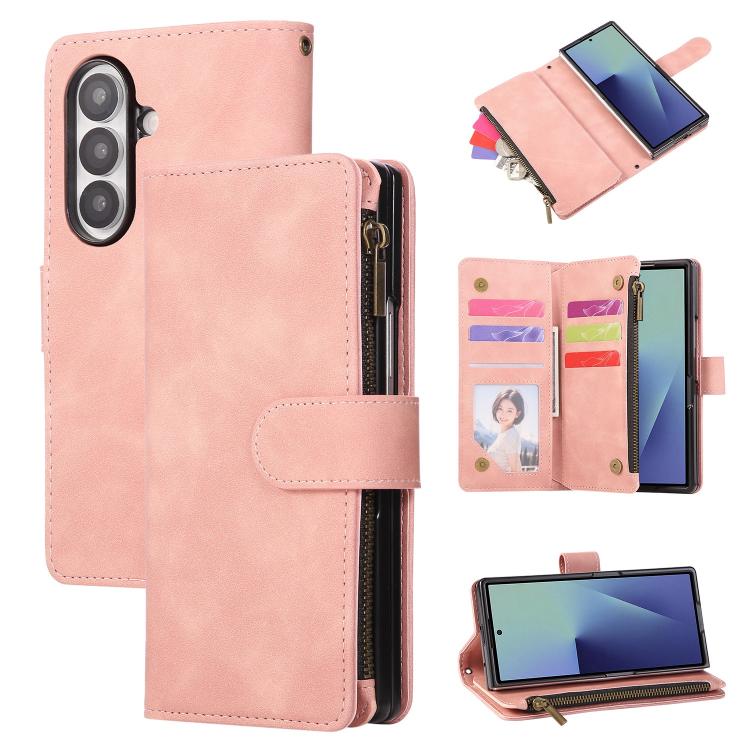 Multifunctional Frosted Zipper Wallet Leather Phone Case