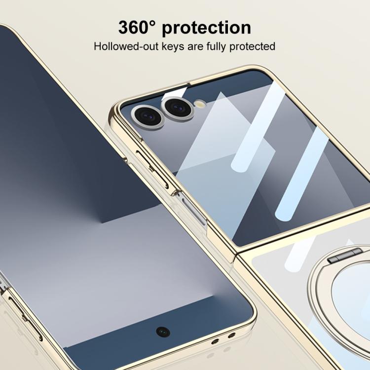 GKK Integrated Electroplating Full Coverage Phone Case with Magnetic Rotating Bracket