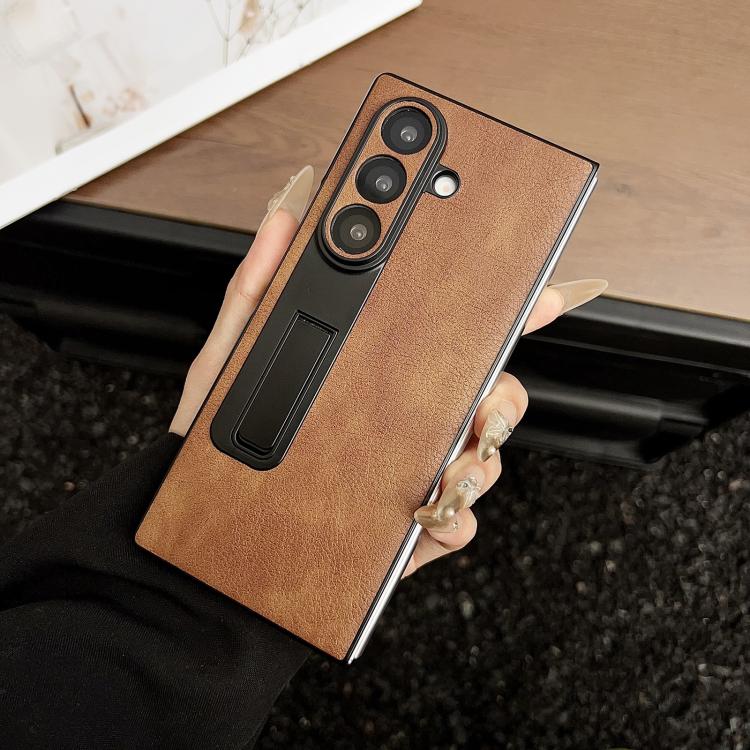 Crazy Horse Texture Magnetic Phone Case with Holder