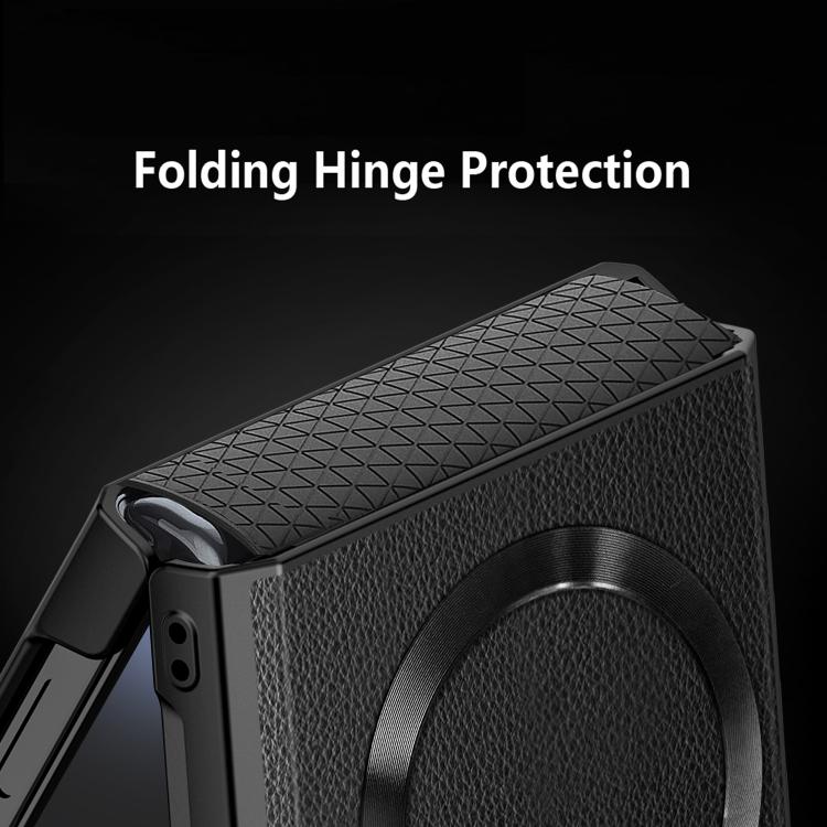 Integrated Invisible Bracket CD Texture Magnetic Litchi Skin Pasting Phone Case