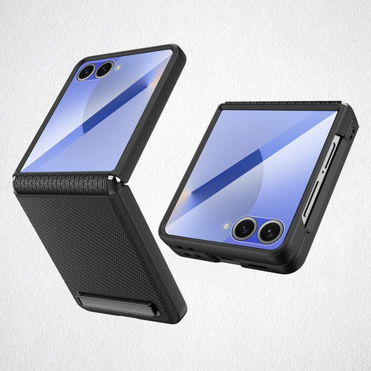 Integrated Invisible Bracket Litchi Skin Pasting Phone Case