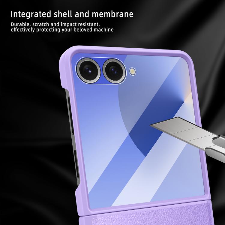 Integrated Invisible Bracket Litchi Skin Pasting Phone Case