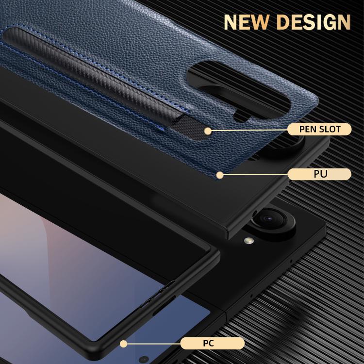 Integrated Litchi Skin Phone Case With Pen Slot, Without Pen