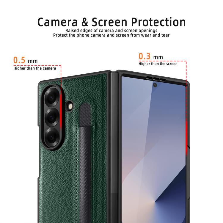 Integrated Litchi Skin Phone Case With Pen Slot, Without Pen